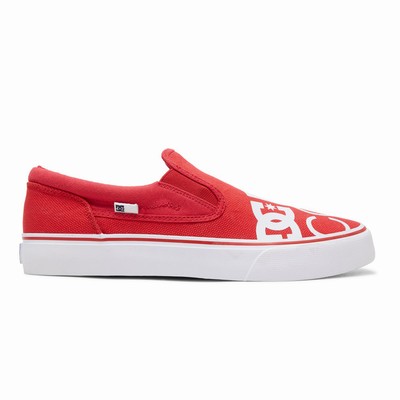 DC Trase SP Slip Ons Men's Red/White Sneakers Australia Sale VMC-946